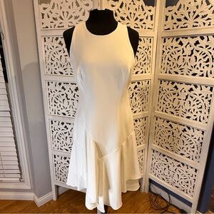 NWT Elie Tahari Asymmetrical White Dress Sz 8